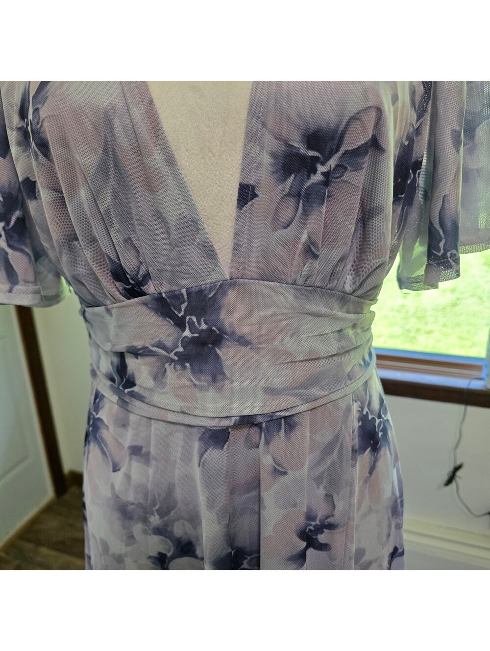 BalticBorn Dress Purple Floral Flowy Maxi Long Large - Picture 7 of 8